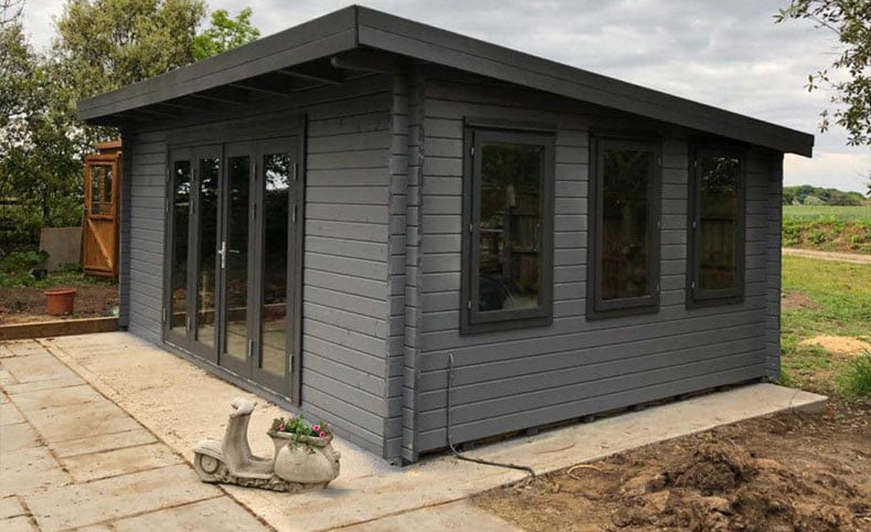 Outdoor sauna installation in Boston with timber finish