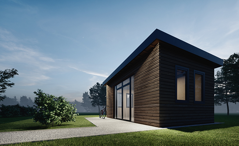 Bespoke log cabin built in Spalding garden