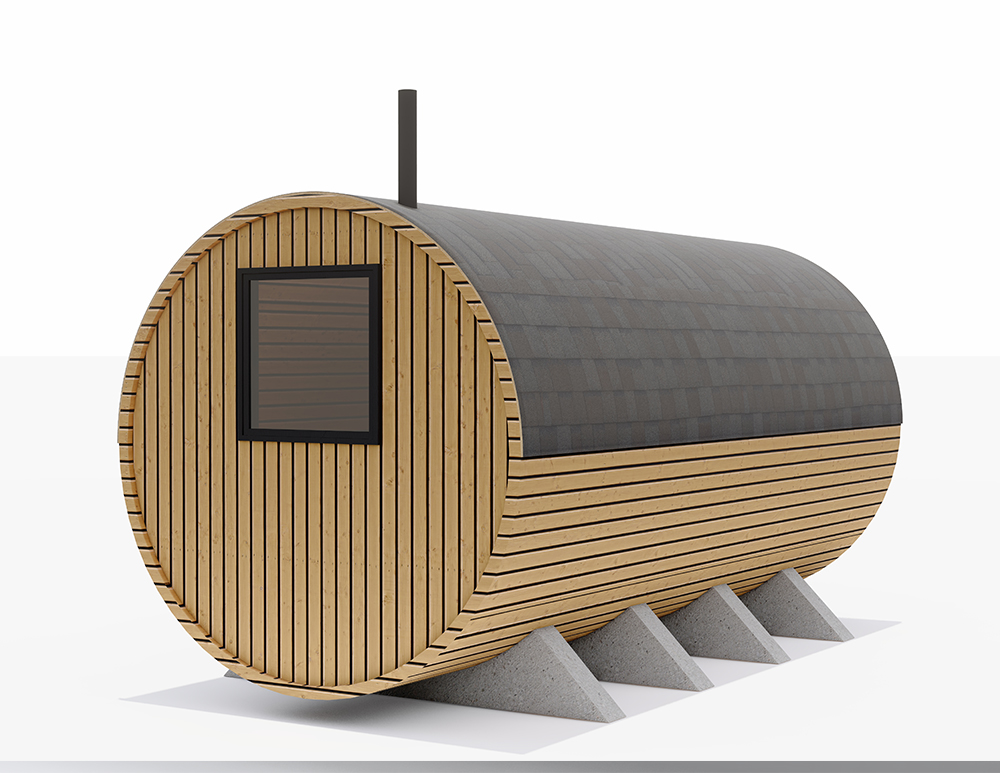 Wooden log cabin construction project in Boston